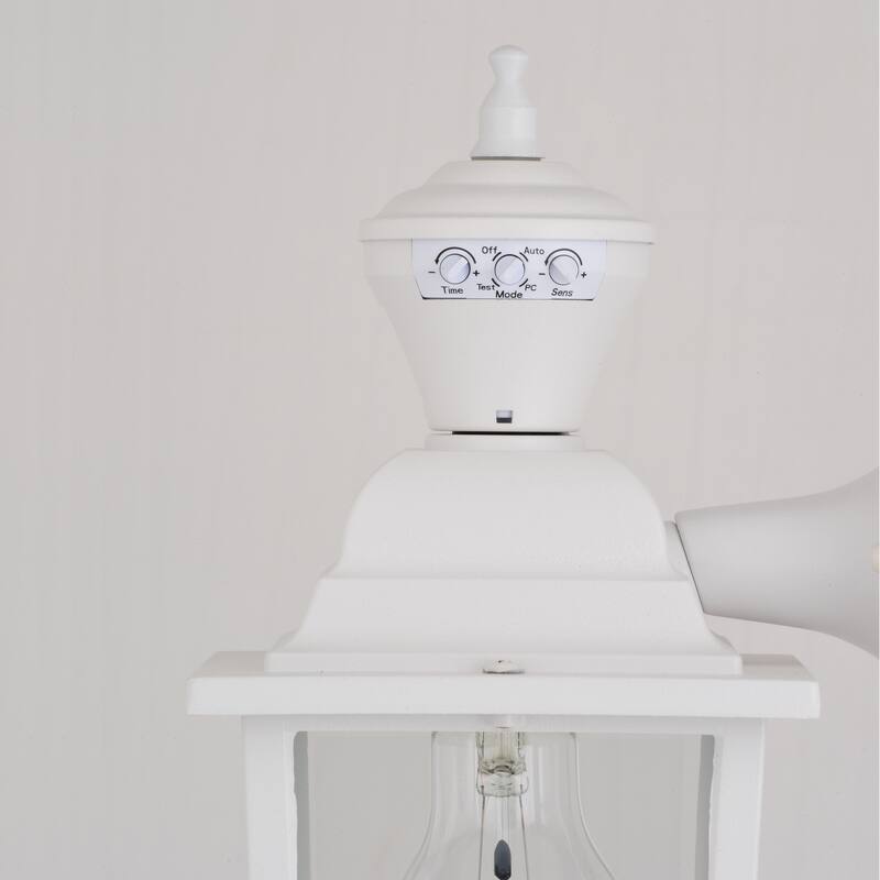 Bedford Aluminum 5.25-in. W 1 Light Motion Sensor Dusk to Dawn Outdoor Wall Lantern Clear Glass