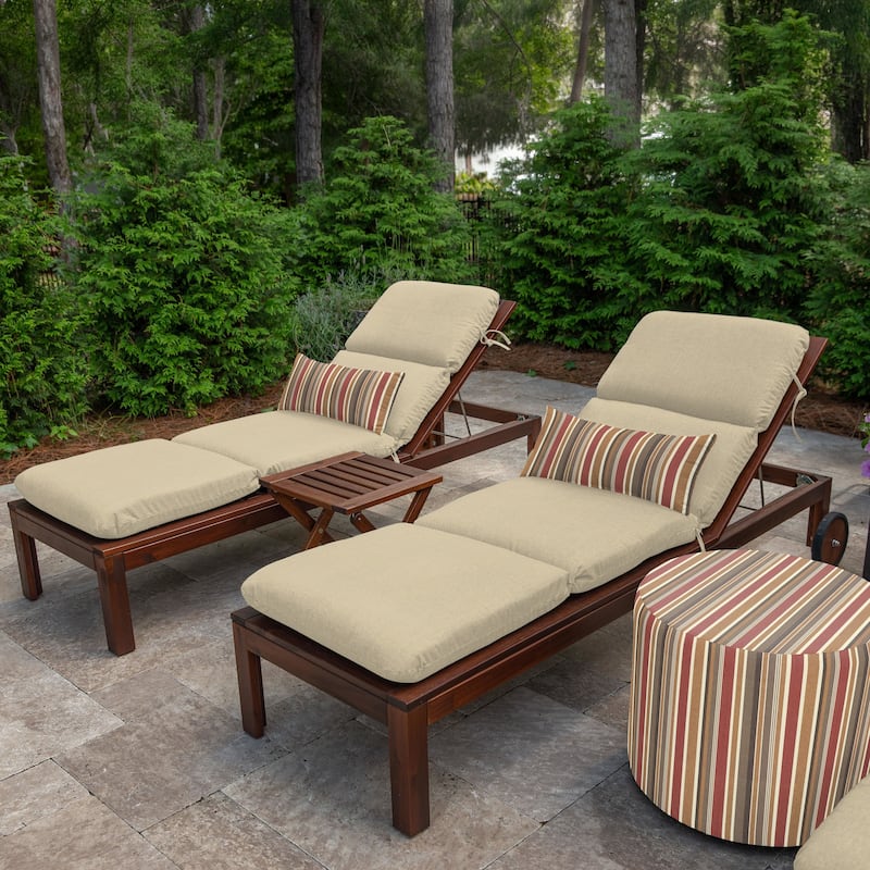 Casual Cushion Sunbrella® Fabric 1-Piece Outdoor Chaise Cushion, 22.5"W x 74"L - 22.5"W x 74"L