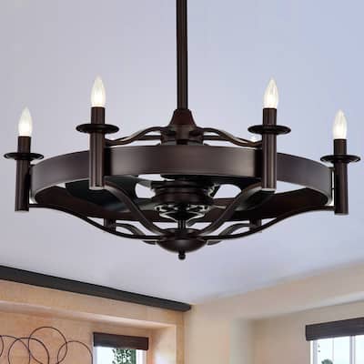 Jule Contemporary Candelabra 32-Inch 3 Blade Lighted Ceiling Fan