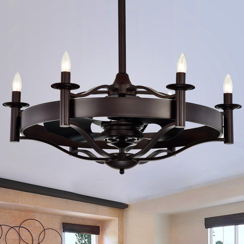 Jule Contemporary Candelabra 32-Inch 3 Blade Lighted Ceiling Fan