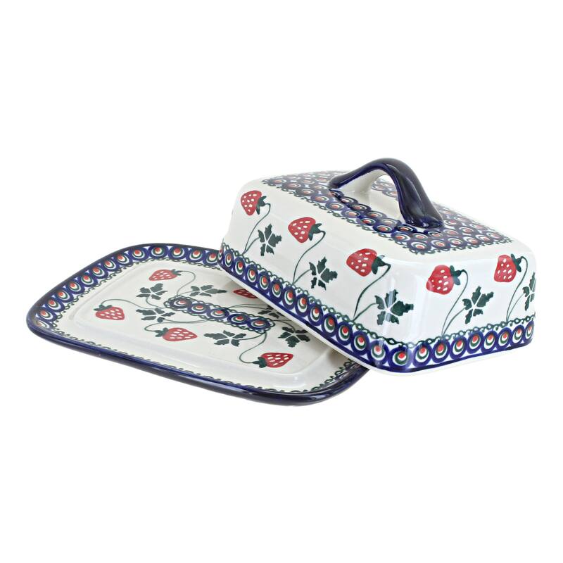 Blue Rose Polish Pottery 708 Millena Square Butter Dish