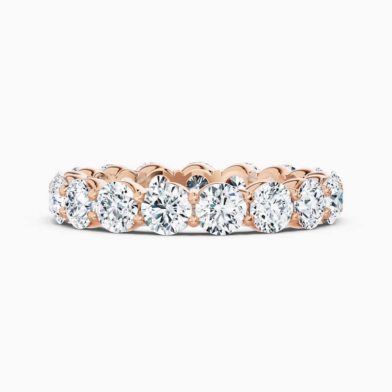Auriya 14k Gold Round Lab Grown Diamond Eternity Band 2.00 - 7.00 ct. tw. (F-G, VS) - 3.40 ct. wt. - 7.5 - Rose