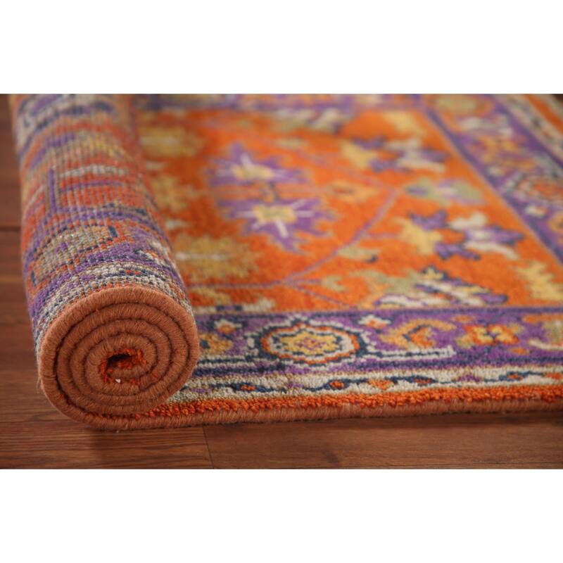 Orange Floral Heriz-Serapi Oriental Accent Rug Wool Carpet - 3'0"x 5'0"