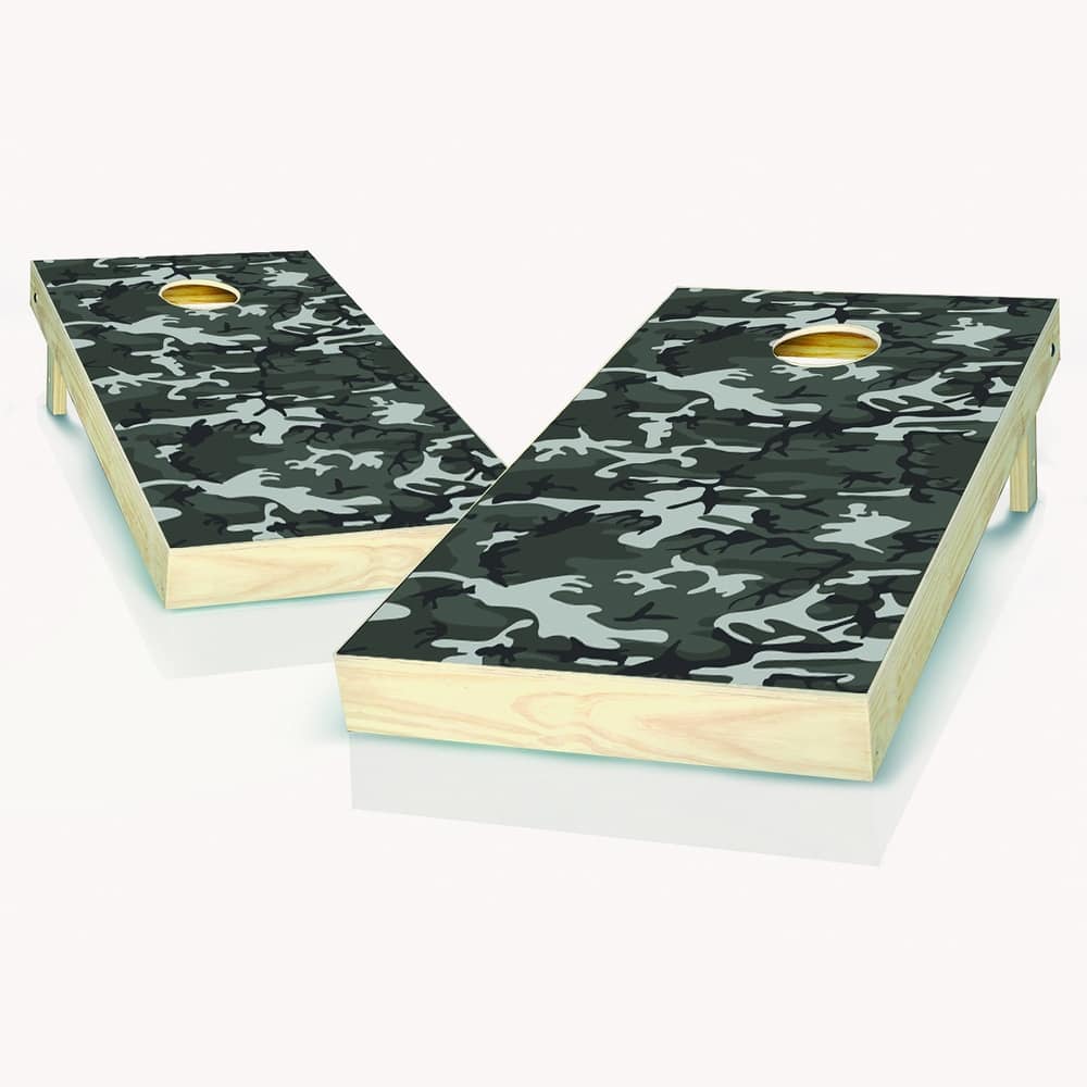 Gray Camo Outdoor Cornhole Board Game Set