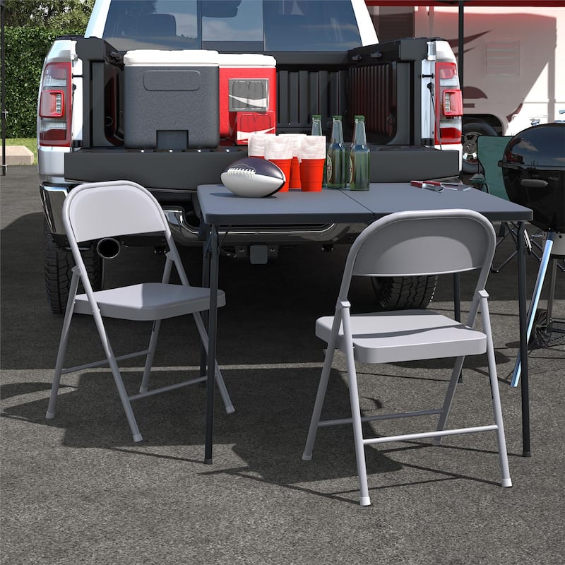 COSCO SmartFold All-Steel Folding Chair, 4-Pack