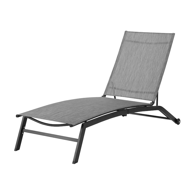 Corvus Antonio Outdoor Contemporary Sling-Fabric Adjustable Chaise Lounge