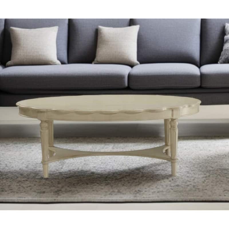 50" X 28" X 19" Antique White Coffee Table
