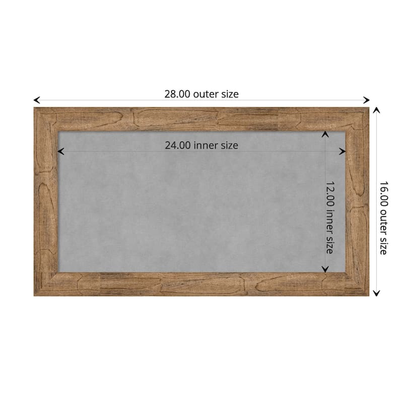Amanti Art Owl Brown Narrow Framed Magnetic Board - Board Size 24x12