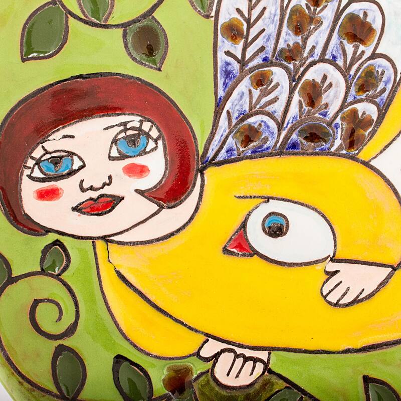 Novica Handmade Angel Bringing Peace Ceramic Decorative Plate