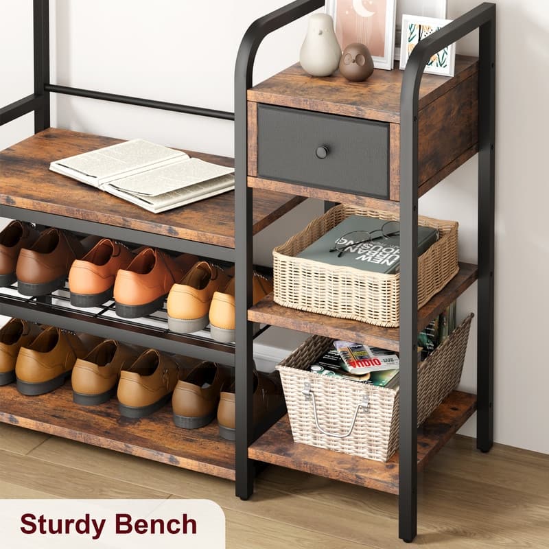 Square tube drawer hallway rack