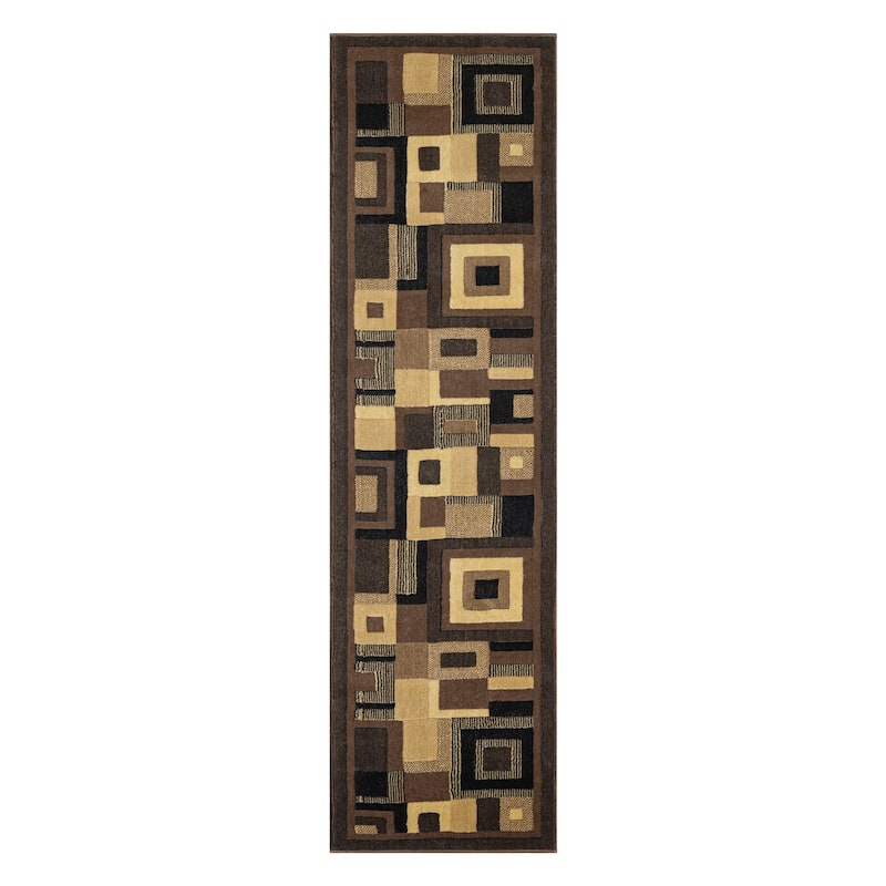 Home Dynamix Catalina Virginia Contemporary Geometric Area Rug - 1'9"x6'9" - Black/Brown - Rectangle