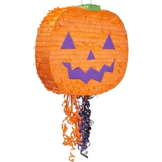 Small Pull String Pumpkin Pinata for Halloween Party (16.5 x 13 x 3 ...
