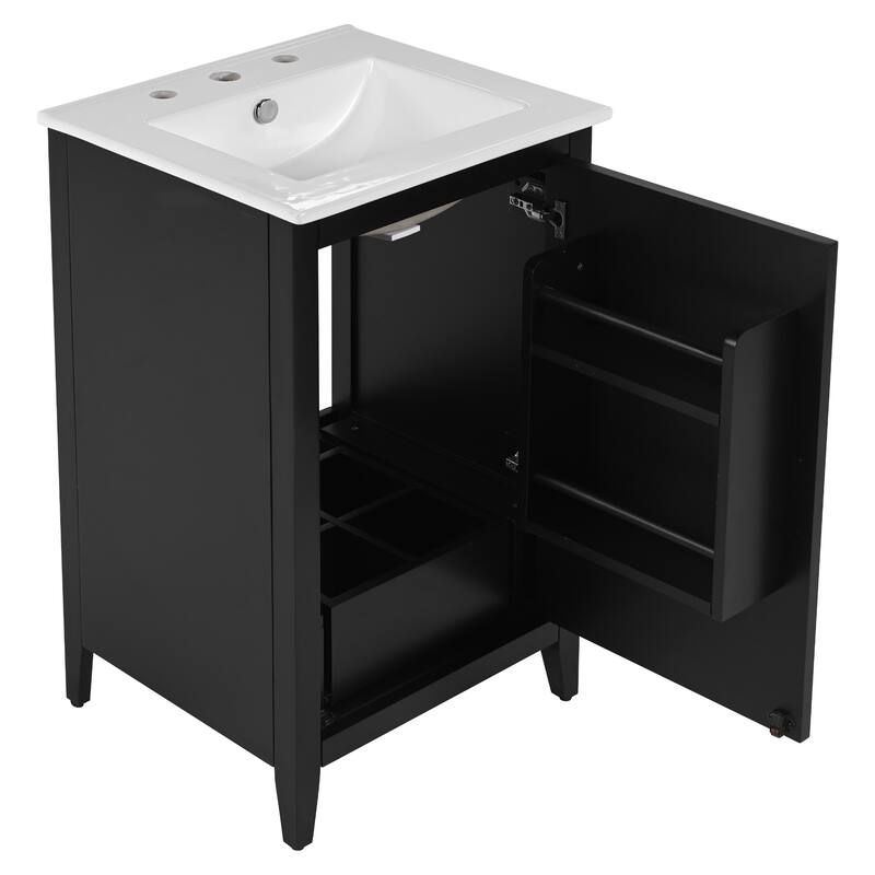 Bathroom Vanity with Sink, Vanity Set with Door Shelf and Soft-Closing Door, Bathroom Cabinet with Functional Drawer