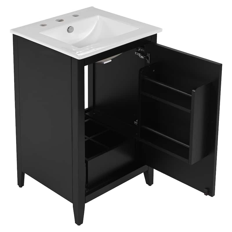 Roomfitters Bathroom Vanity with Sink, Storage Cabinet with Drawer and Adjustable Door Shelf