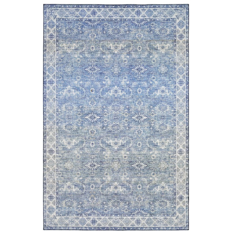 Vista Home Montreux Vintage Traditional Blue Area Rug - 5' X 7' - Runner/Rectangle