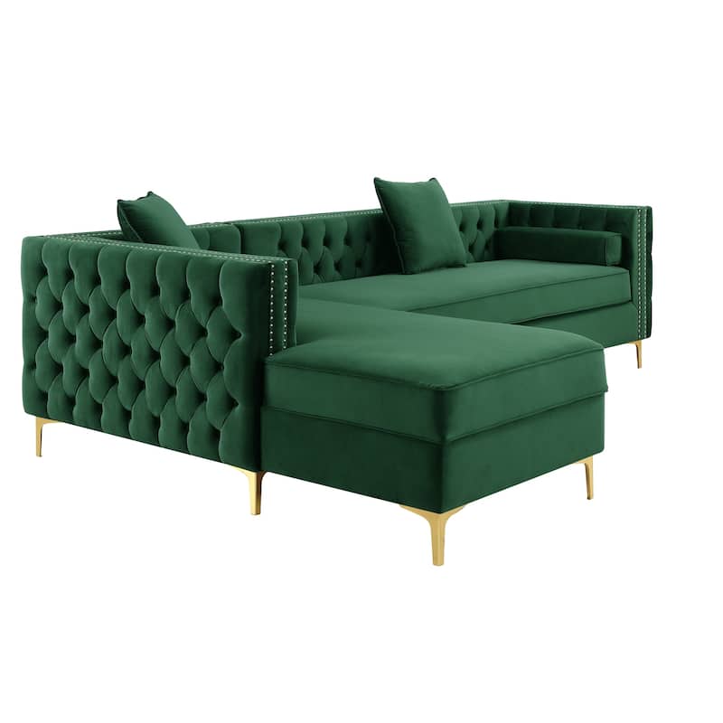 Dante Velvet Chaise Sectional Sofa