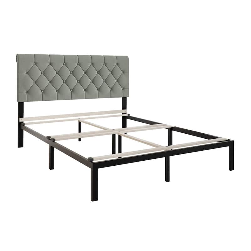 CraftPorch Chesterfield Diamond Design Button Tufted Upholstered Bed