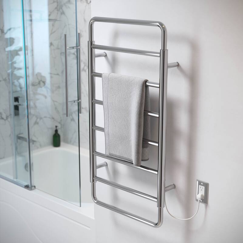 Ivy 8-Bar Electric Towel Warmer In Chrome - 19.69" x 40.94" x 4.45"
