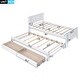 preview thumbnail 4 of 10, Twin Size Platform Bed with Trundle and Two Storage Drawers, Stylish and Durable Design, Perfect for Sleepovers, White