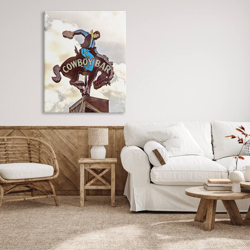 Stupell Western Cowboy Bar Sign Canvas Wall Art Design by JG Studios