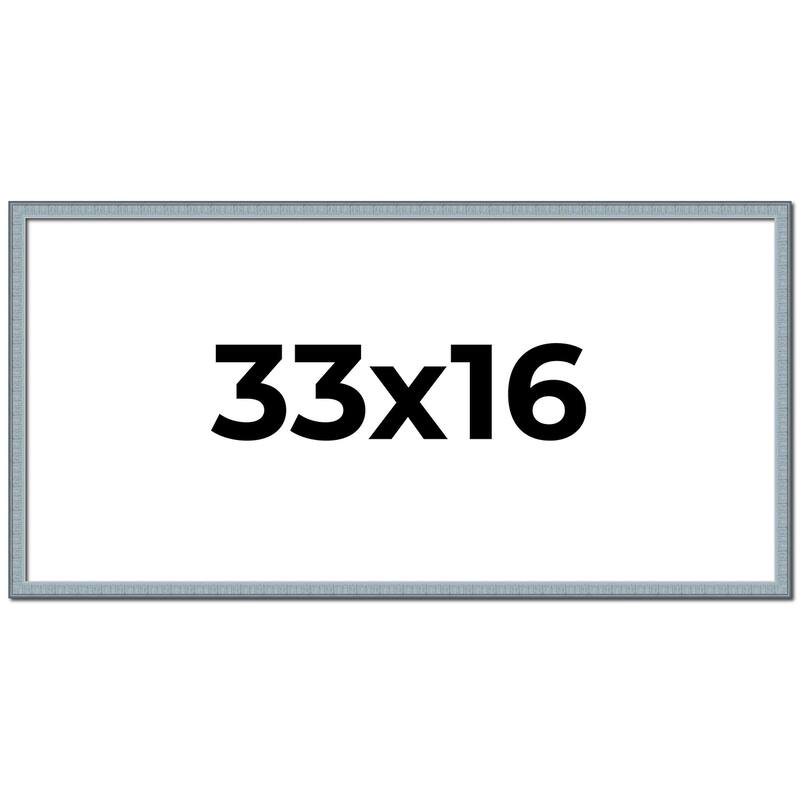 33x16 Frame Rustic Sky Blue Solid Wood Picture Frame | 0.75 Inch