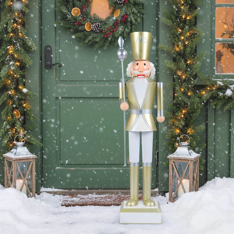 Costway 4’ Christmas Nutcracker with High Hat & Beautiful Scepter, - See Details