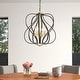 preview thumbnail 11 of 10, 4-Light Mid-Century Modern Black and Gold Linear Geometric Pendant Light - 17.72 in. W x 20.47 in. D x 20.47 in. H