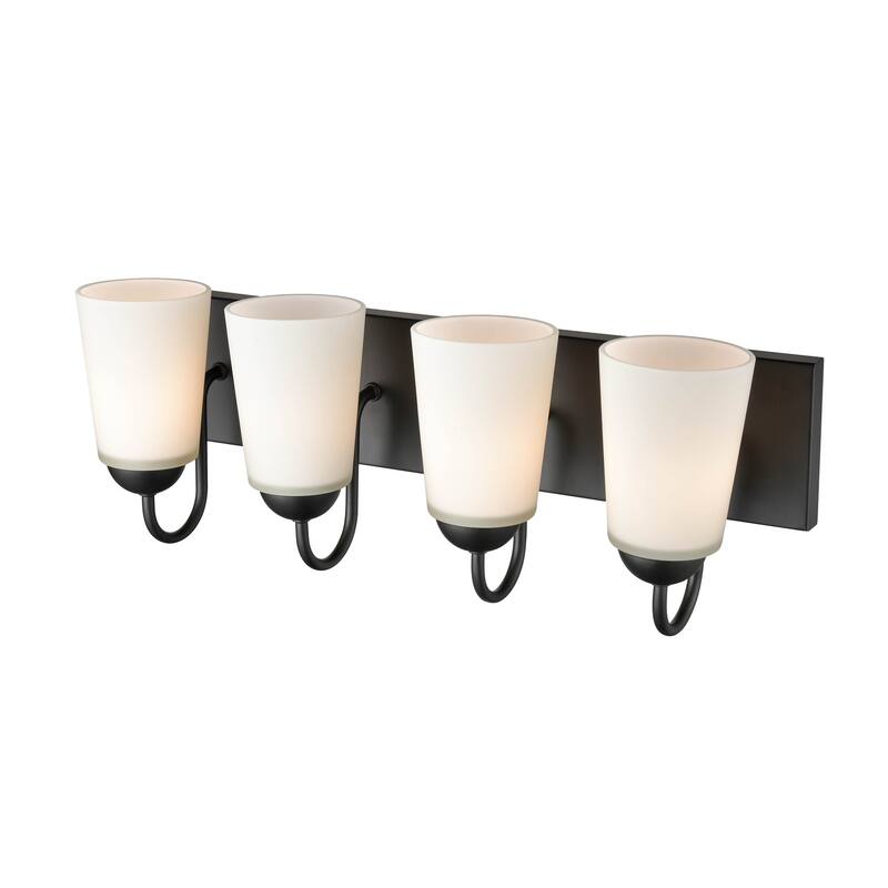 Millennium Lighting Ivey Lake 4 Light Bathroom Vanity Fixture in Multiple Finishes with Frosted Glass Shades