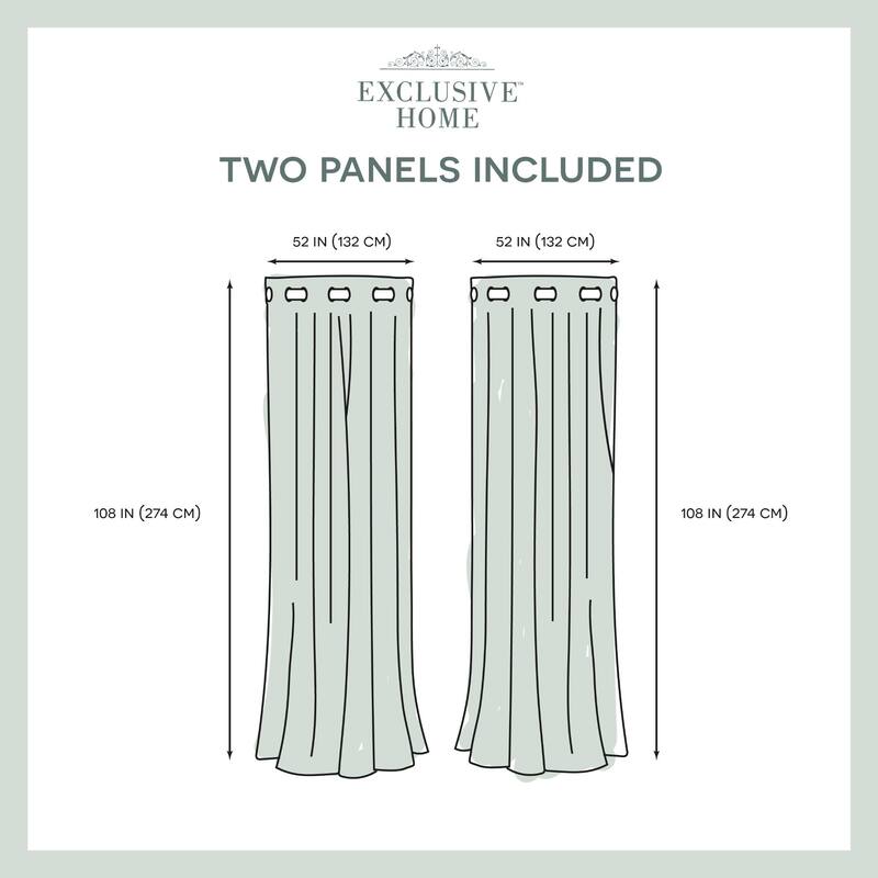 ATI Home Forest Hill Woven Room Darkening Blackout Grommet Top Curtain Panel Pair