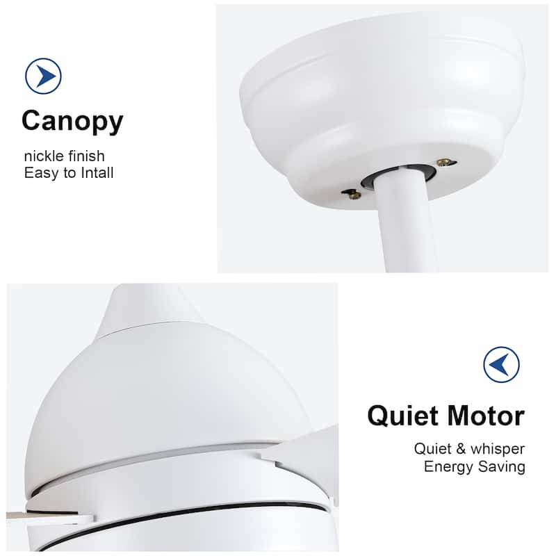 48" 6 Speed Integrated LED Ceiling Fan with Remote Contorl,Wood Blades