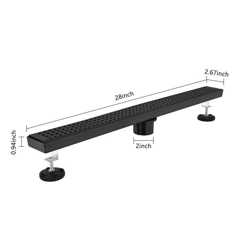 Topcraft 12/24/28-inch Stainless Steel Linear Floor Drain