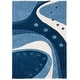preview thumbnail 21 of 58, SAFAVIEH Florida Shag Riet Abstract 1.2-inch Thick Rug 5'3" x 7'6" - Dark Blue/Ivory