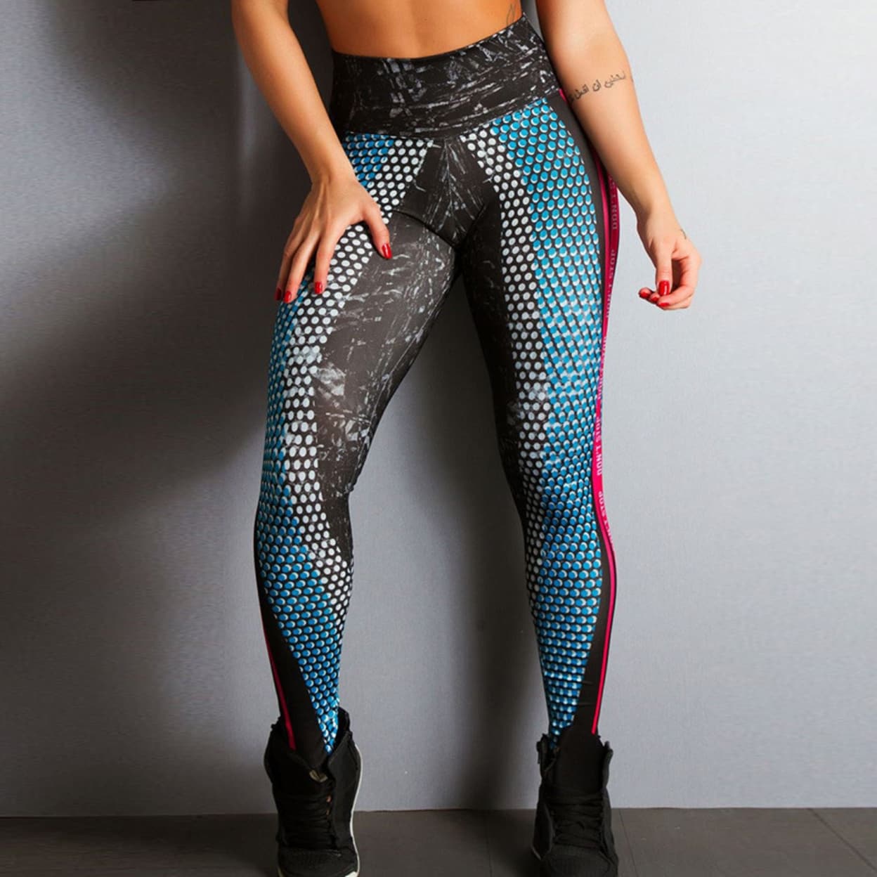 WOMEN SPORTS GYM YOGA Workout High Waist Running Fitness Print ElasticLeggings