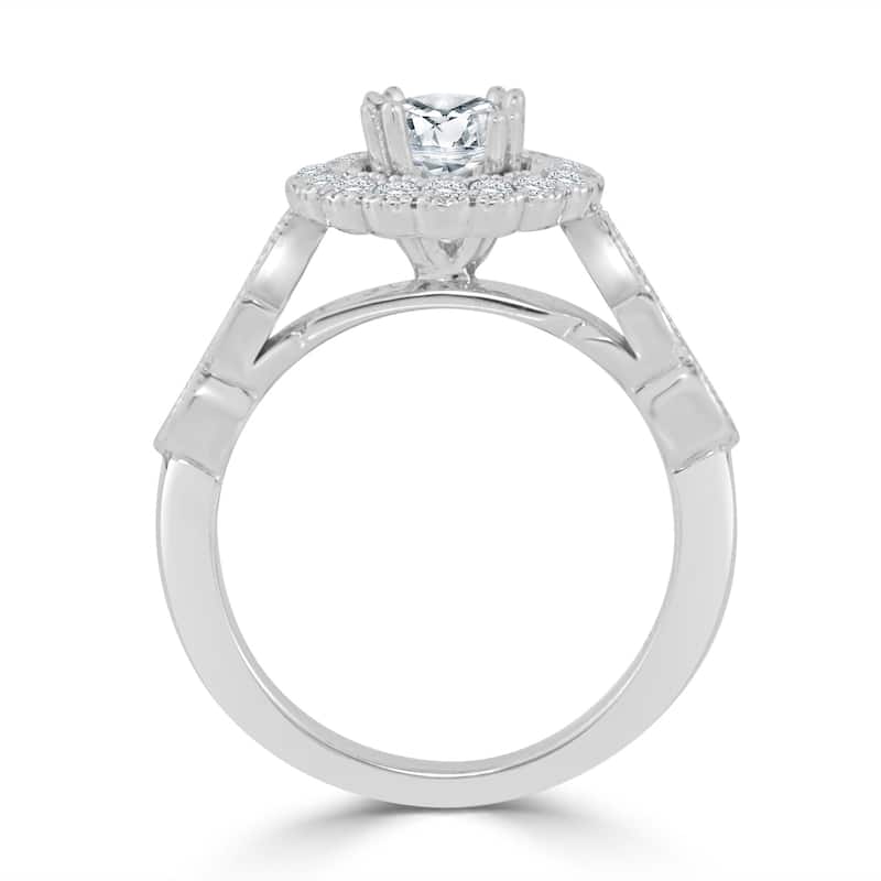 Auriya 14k Gold 1 1/2ctw Vintage Round Halo Diamond Engagement Ring (H-I, I1-I2)