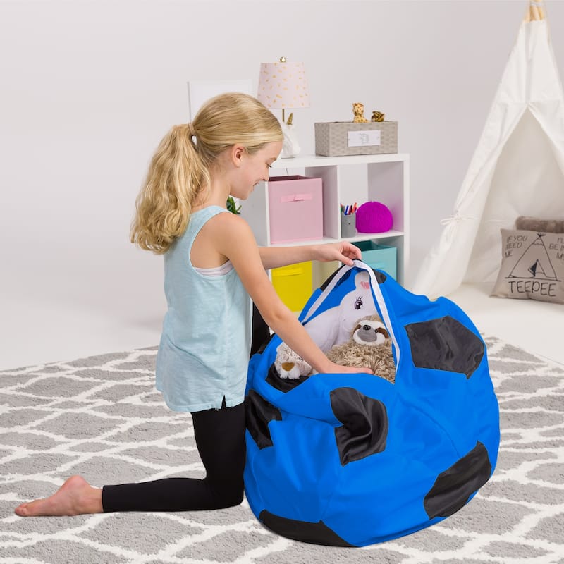 Kids Bean Bag Chair Cover Stuffed Animal Storage or Toy Organizer