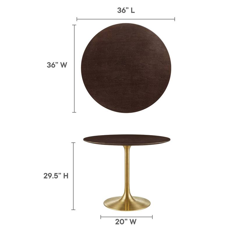 Lippa 36" Round Wood Top Dining Table