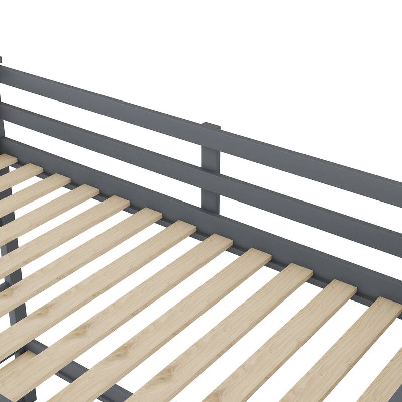 Bunk Bed with Trundle with Safety Guardrail and 3 Storage Stairs, Triple Bunk Multifunctional Space-Saving Solution for Bedroom