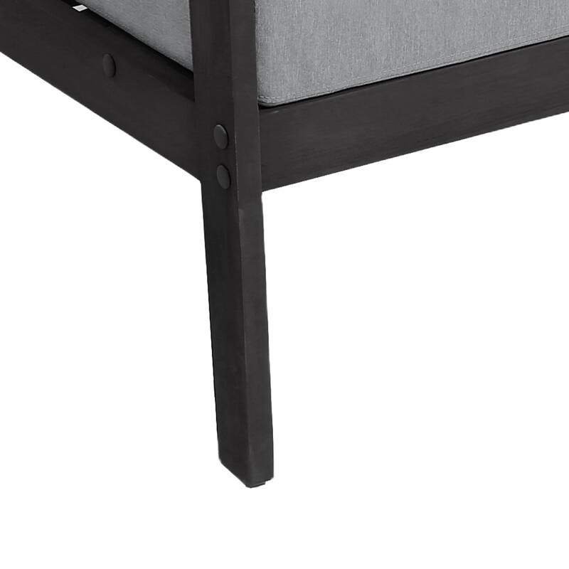 Outdoor Wood Cushioned Patio Set of 2 Accent Chair with Side Table