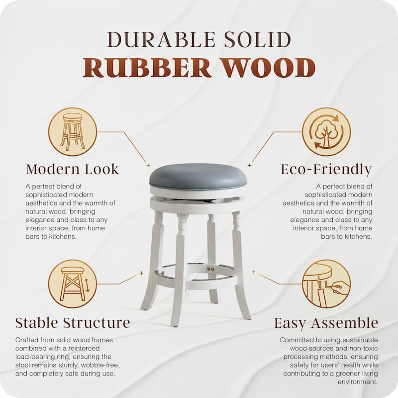 DTY Indoor Living Palmer Lake Backless Swivel Counter or Bar Stool