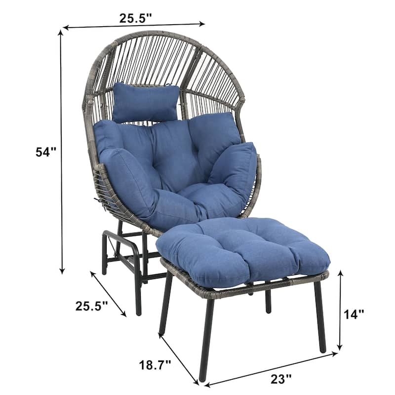 Gymojoy Outdoor Oversized Egg Basket Rocking Chair