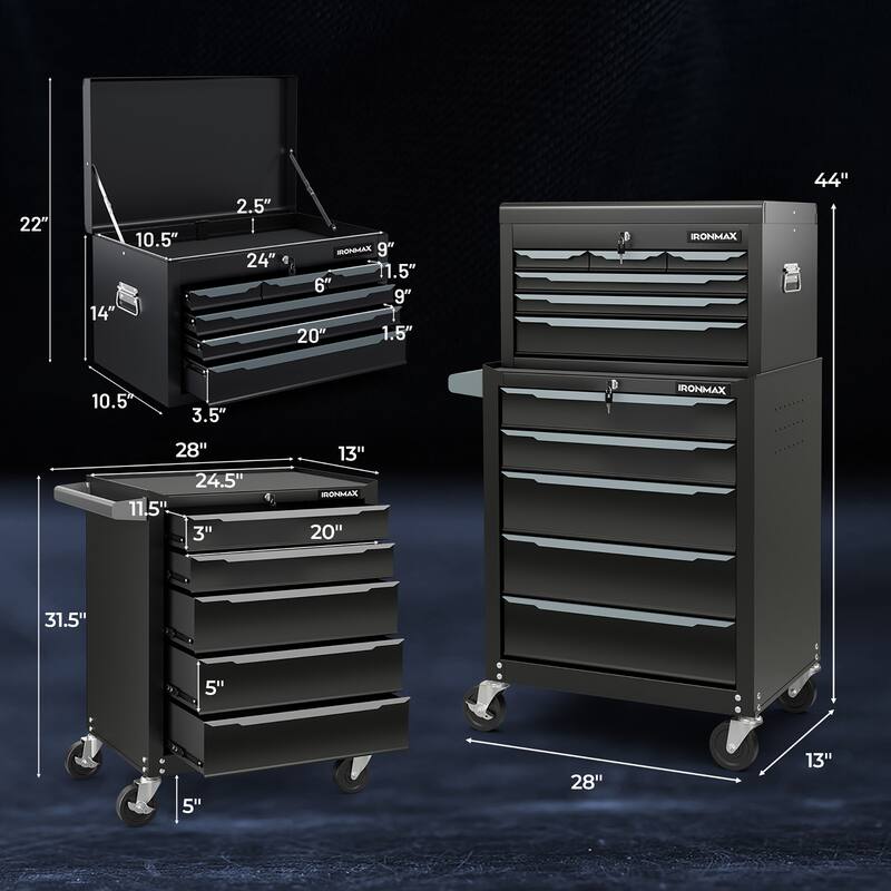 Gymax Rolling Steel Tool Chest 5-Drawer Tool Storage Cabinet w/