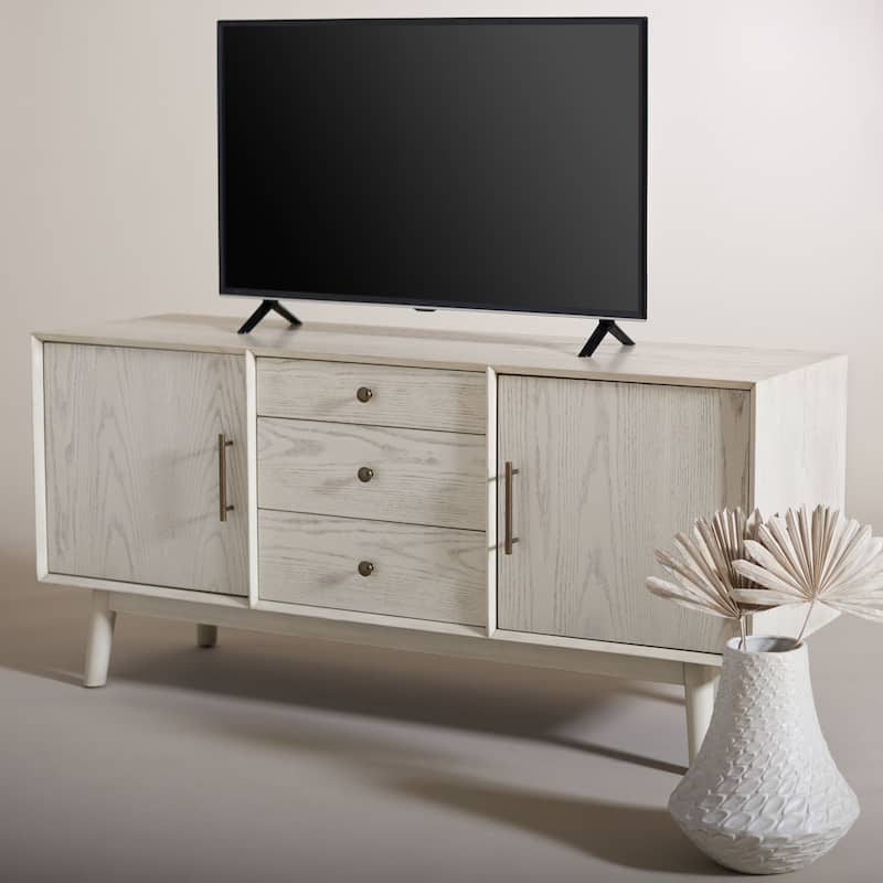 SAFAVIEH Couture Avantika Mid-Century 58-inch Storage TV Media Stand - 58" W x 18" L x 27" H - 58Wx18Dx27H