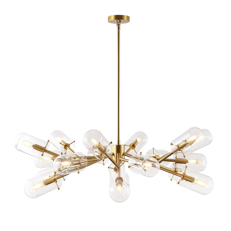 SAFAVIEH Couture Pricilla Retro Mid-Century Modern Metal/Glass Sputnik Chandelier - 45 In. W x 45 In. D x 29 / 59 In. H