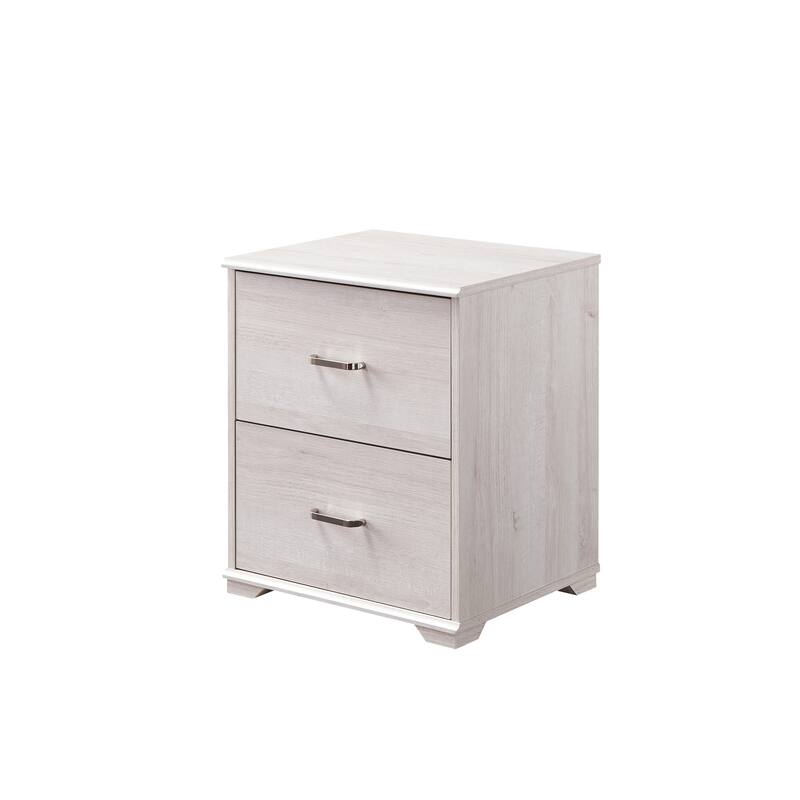 DH BASIC Transitional 2-Drawer Nightstand with Bar Pulls by Denhour