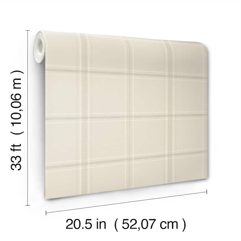 Chesapeake Auberge Ivory Plaid Wallpaper
