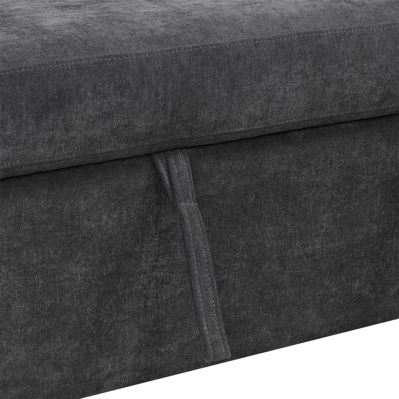 L-shaped Sofa Convertible Sofa Bed Pull Out Sofa Sleeper w/Back Pillow
