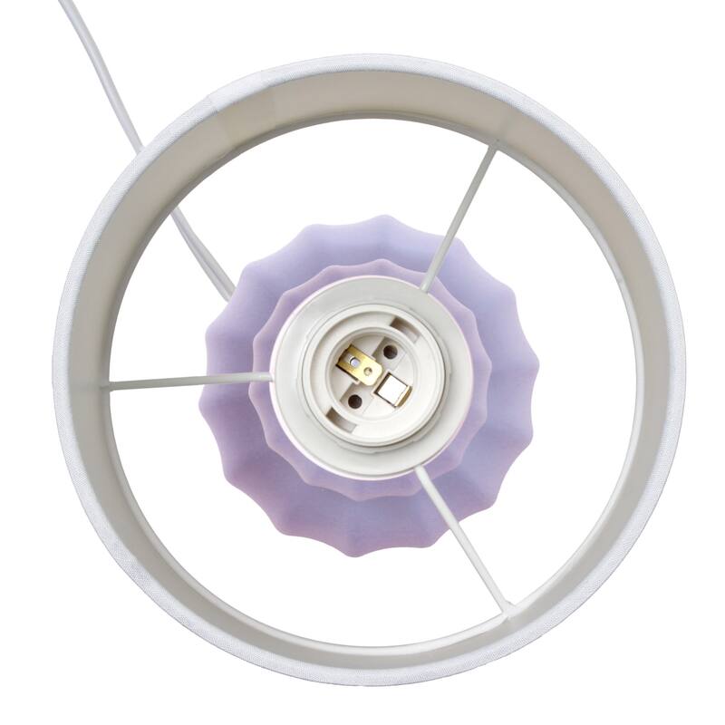 Stacked Double Gourd Ceramic Table Lamp with Tapered Shade - 12.5" - Lavender