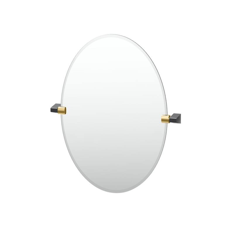 Gatco 5659 A-Line 26-1/2" x 22-1/8" Contemporary Oval Frameless - Brushed Brass / Matte Black