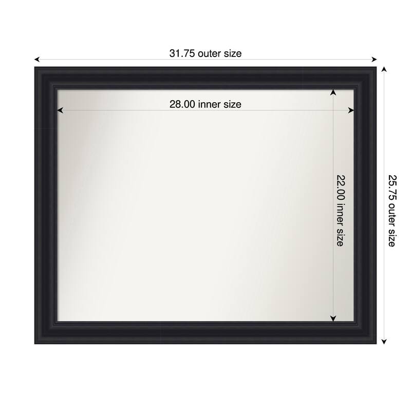 Dalat Non-Beveled Framed Wall Mirror - 32 x 26 in - Dalat Black