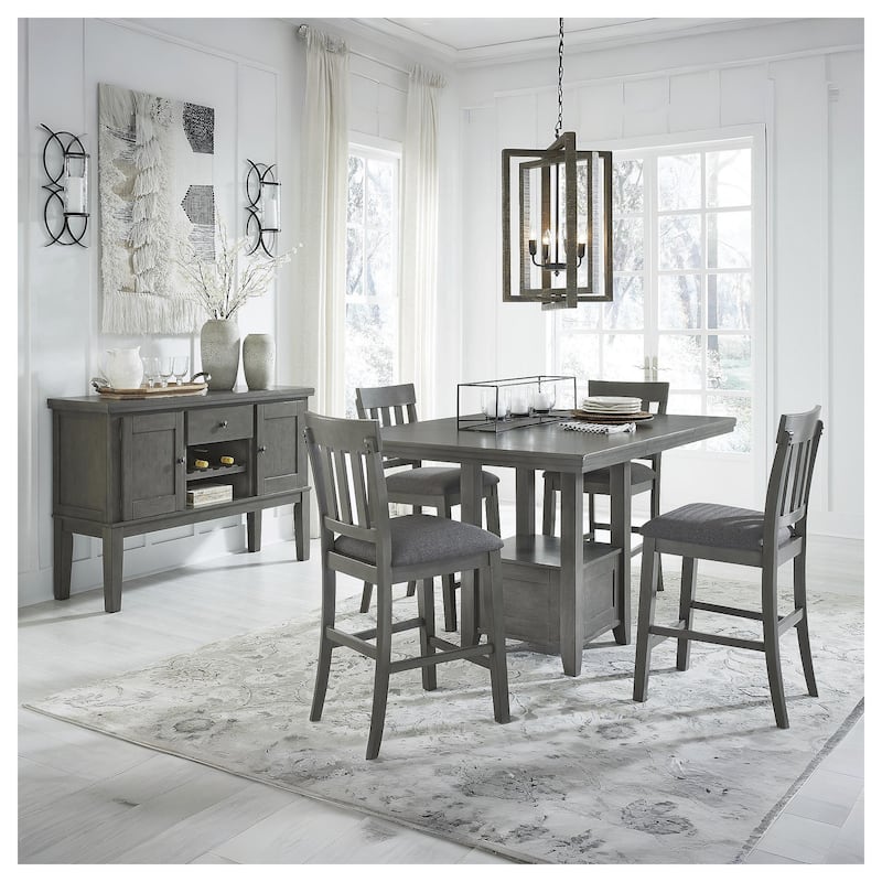 Hallanden Gray Upholstered Counter Height Barstool, Set of 2 - 18"W x 21"D x 41"H